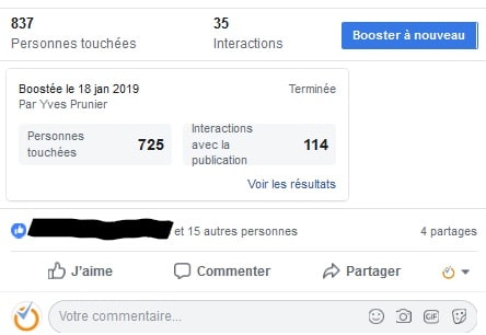 screenshot triche publicité facebook